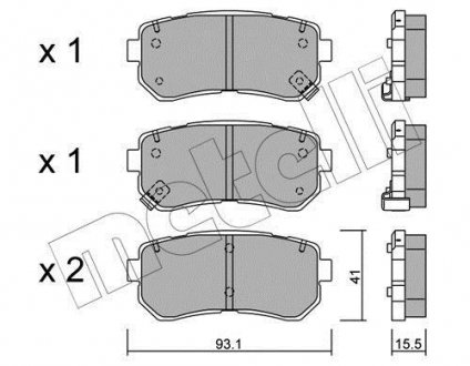 Комплект гальмівних колодок Metelli 22-0725-0