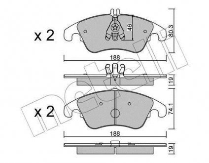 Комплект тормозных колодок Metelli 22-0775-2