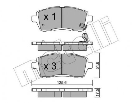 Комплект гальмівних колодок Metelli 22-0793-0