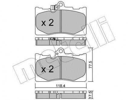 Комплект гальмівних колодок Metelli 22-0799-0