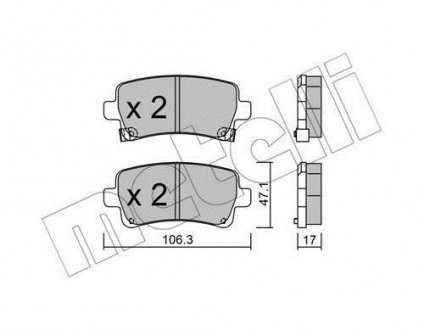 Комплект гальмівних колодок Metelli 22-0844-0