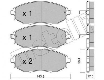 Комплект тормозных колодок (дисковых).) Metelli 22-0845-0 (фото 1)