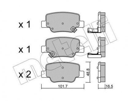 Комплект гальмівних колодок (дискових) Metelli 22-0880-0 (фото 1)