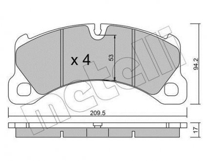 Комплект гальмівних колодок Metelli 22-0956-0