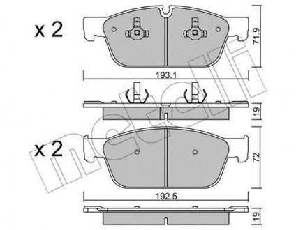 Комплект гальмівних колодок Metelli 22-0967-0