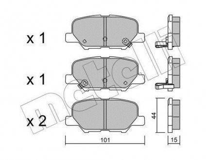 Комплект гальмівних колодок Metelli 22-0995-0