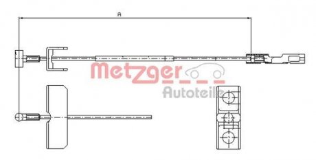 Трос ручного тормоза METZGER 11.6802