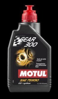 Масло трансм 75W90 Gear 300 (1л.) 100% Synthetic-для спорт. авто MOTUL 105777