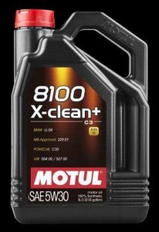 Масло двигателя 8100 X-clean+ 5W-30 5L MOTUL 106377