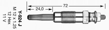 Свеча накала, 1.9D 98- (D-POWER 1) NGK 7906