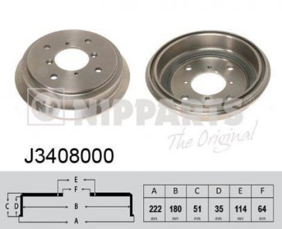 Барабан тормозной NIPPARTS J3408000