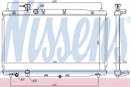 Радиатор охлаждения HONDA CR-V (RE) (06-) 2.0 i 16V NISSENS 681386