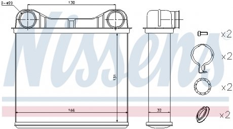 Радиатор печки, (зад.) 06- NISSENS 72049