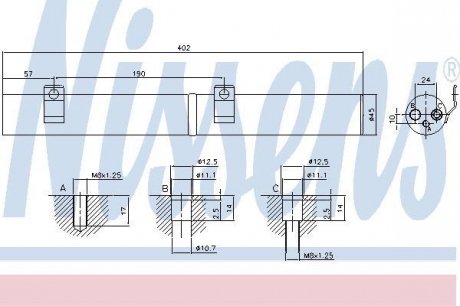 Осушитель кондиционера, 320-450CDI NISSENS 95596