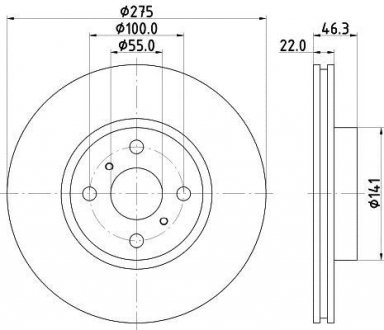 Диск гальмівний передній toyota yaris 1.0, 1.3, 1.4, 1.5 (05-) NISSHINBO ND1035K