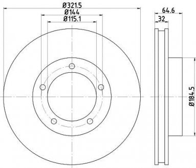 Диск тормозной передний toyota land cruiser 80 4.2 (92-97) NISSHINBO ND1056K