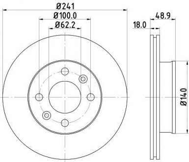 Диск гальмівний передній hyundai i10/kia picanto 1.0, 1.1, 1.2 (11-) NISSHINBO ND6018K