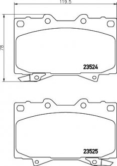 Гальмівні колодки TOYOTA Land Cruiser 4.2 D, 4.5i 24V 00 NISSHINBO NP1018SC