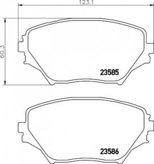 Гальмівні колодки TOYOTA Rav4 "F "00-"05 NISSHINBO NP1036