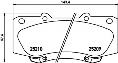 Колодки гальмівні дискові передні Toyota Hilux 2.5, 3.0, 4.0 (07-) NISSHINBO NP1069SC