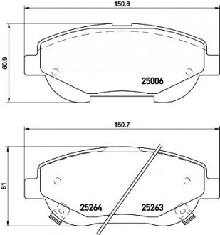 Тормозные колодки TOYOTA Avensis/Verso "F (201012->) "08>> NISSHINBO NP1158