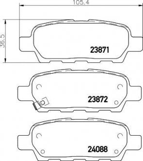 Колодки тормозные дисковые задние renault koleos/nissan x-trail, qashqai 2.0, 2.2, 2.5 (09-) NISSHINBO NP2004