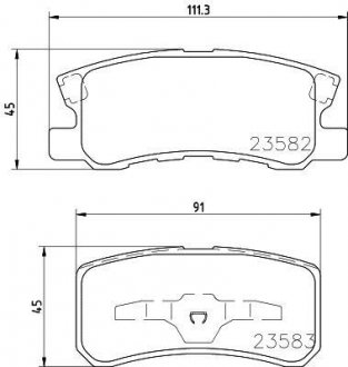 Колодки тормозные дисковые задние mitsubishi asx 1.8, 2.0 (10-), pajero 3.2, 3.8 (07-) NISSHINBO NP3004