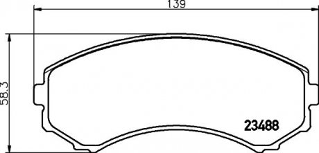 Колодки тормозные дисковые передние Strong Ceramic Mitsubishi Pajero 2.5, 3.2, 3 NISSHINBO NP3006SC