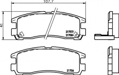 Гальмівні колодки MITSUBISHI Galant "R "92-04 NISSHINBO NP3013