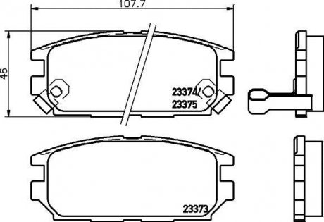 Колодки гальмівні задні дискові mitsubishi galant, lancer 1.8, 2.0, 2.5 (96-03) NISSHINBO NP3034