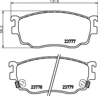 Колодки тормозные дисковые передние mazda 626 2.0 (98-02) NISSHINBO NP5023