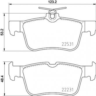 Колодки тормозные дисковые задние Ford Kuga (12-)/Mondeo (14-)/Ford Edge (15-) (NISSHINBO NP5081