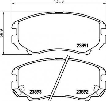 Гальмівні колодки HYUNDAI Coupe/Sonata/Sonica/Tiburon/Tucson "04>> NISSHINBO NP6003