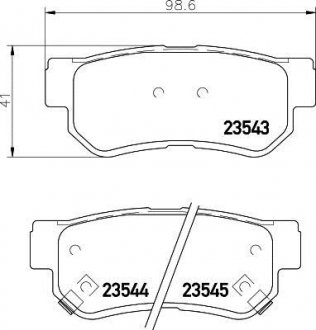 Гальмівні колодки HYUNDAI/KIA Elantra/Getz/Matrix/Sonata/Magentis "R "98>> NISSHINBO NP6014