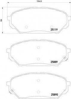 Колодки тормозные дисковые передние hyundai ix55 3.0, 3.8 (08-) NISSHINBO NP6086