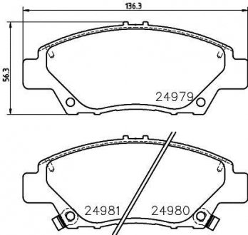 Колодки гальмівні дискові передні honda civic vii 1.4, 1.6, 1.7 (01-05) NISSHINBO NP8013