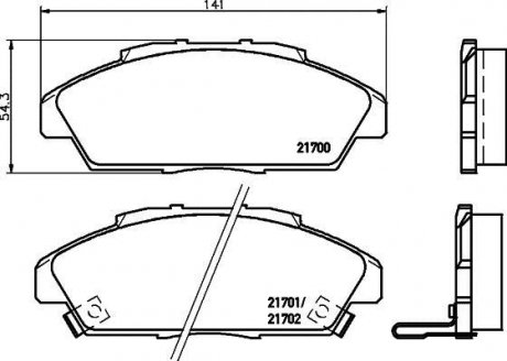 Колодки гальмівні дискові передні honda accord iv 1.8, 2.2 (90-93) NISSHINBO NP8024