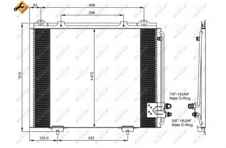 Конденсатор кондиционера MERCEDES E200 (W210) 95- NRF 35228