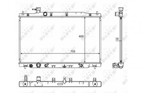 Радиатор охлаждения двигателя HONDA CR-V 2.4 iVtec 10-2006> NRF 58469