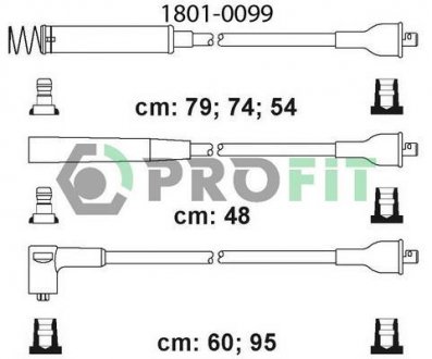 Комплект кабелів високовольтних PROFIT 1801-0099