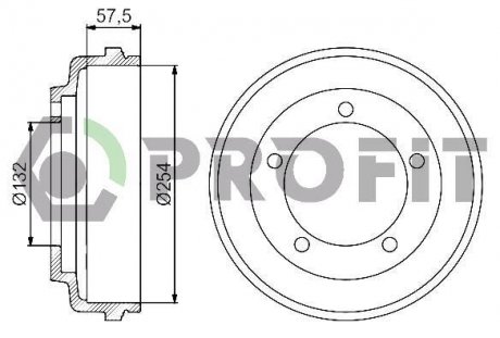 Барабан тормозной PROFIT 5020-0029 (фото 1)