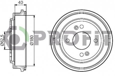 Барабан тормозной PROFIT 5020-0042