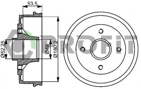 Барабан тормозной PROFIT 5020-0075