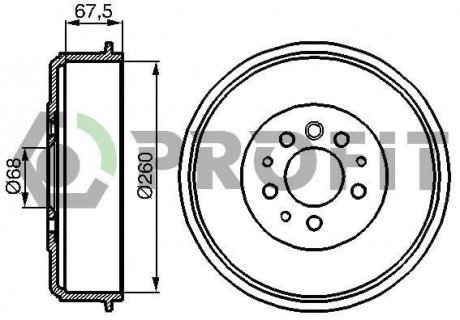 Барабан тормозной PROFIT 5020-0100