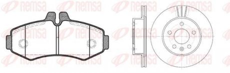 Комплект: 2 диска+ 4 колодки гальмівних REMSA 8701.00 (фото 1)