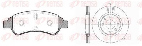 Комплект: 2 диска+ 4 колодки гальмівних REMSA 8840.02 (фото 1)