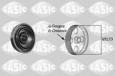 Шкив коленвала, Scudo 1.9Ds 03- SASIC 2150022