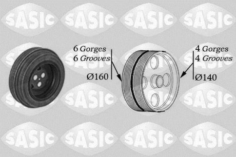 Шків коленвалу, 2.2 JTD/HDi 06- /transit 06- SASIC 2150028