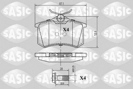 Колодки задние SASIC 6210001