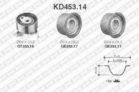 Комплект ременя ГРМ SNR NTN KD453.14